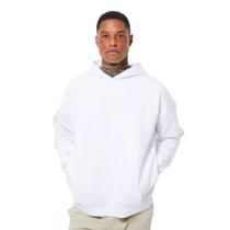 Blusa de Moletom Masculino Com Capuz Liso Básico Branco Blusa de Moletom Masculino Com Capuz Liso Básico Branco
