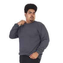 Blusa de Moletom Masculino Plus Size Gola Careca