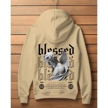 Blusa de Moletom Masculino Respect Blessed Angel Canguru Streetwear Lançamento 2024 Envio Imediato
