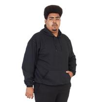 Blusa de Moletom Plus Size Canguru Bolso e Capuz