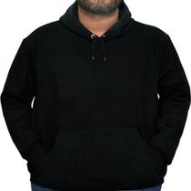 Blusa de Moletom Preto Plus Size Masculino e Feminino Básico liso