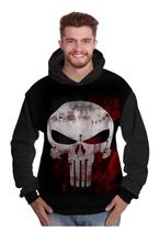 Blusa de Moletom The Punisher Justiceiro Caveira Blood Sangue Blusa de Moletom The Punisher Justiceiro Caveira Blood Sangue