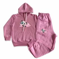 Blusa de moleton infantil estampado e calça agasalho