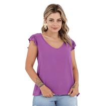 Blusa de tecido tricoline basico camisa feminina casual slim 3215a - VTM