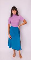Blusa de Tricô Gola Alta com Manguinha - Tamanhos 36 a 46 Blusa de Tricô Gola Alta com Manguinha - Tamanhos 36 a 46