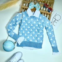 Blusa De Trico Infantil Coração Mini Diva Lançamento Inverno 2 ao 10 Cor:Rosa PinkTAMANHO:4