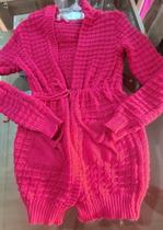 Blusa De Trico Rosa Chiclete E Bolso Na Frente Tamanho M