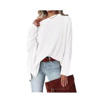 Blusa De Tricô Waffle Feminina Outono 2024, Pullover De Corte Regular