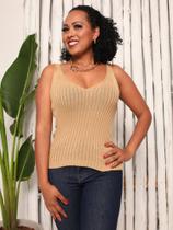 Blusa De Tricor manga Curta Modelo Verão Feminino