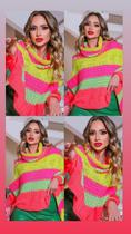 Blusa de tricot colorido Blusa de tricot colorido