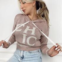 Blusa de Tricot com capuz Blusa de Tricot com capuz