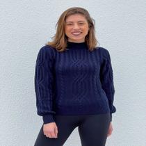Blusa de tricot com trama trabalhada
