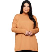 Blusa de Tricot Feminina Ampla e manga ajustada modelagem plus Moda Tendência M2-569B