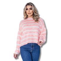 Blusa de Tricot Feminina Listras Tie Dye TR1088