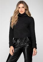 Blusa de Tricot Gola Alta Preto