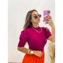 Blusa de Tricot Manga Princesa Manga Curta