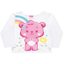 blusa de ursinho infantil manga longa algodão