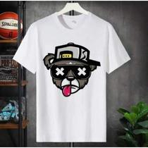 blusa de urso de boné com língua pra fora camiseta basica confortável
