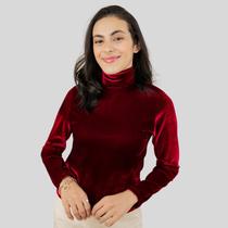 Blusa de Veludo Segunda Pele Cacharrel Gola Alta
