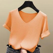 Blusa De Verão Com Decote Em V E Manga Curta, Camisa De Moda Feminina, Blusas Mujer De Moda Verano