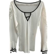 Blusa de Viscose Branca Com Renda da Manne - Tam M Blusa de Viscose Branca Com Renda da Manne - Tam M