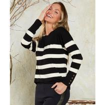 Blusa de viscose fio tinto TAM P preto