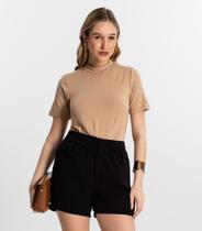 Blusa De Viscotorcion Básica Feminina Endless Marrom