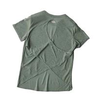Blusa De Yoga Feminina Slim Fit Com Mangas Curtas E Costas Em Rede, Camiseta Esportiva