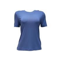 Blusa decote careca azul médio - dudalina