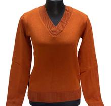 Blusa Decote V Sueter Feminino Tricot Basico Liso