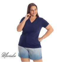 Blusa Decote V Tamanhos Grandes Básica Plus Size Premium
