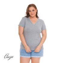 Blusa Decote V Tamanhos Grandes Básica Plus Size Premium