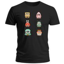 Blusa Desenho Bob Esponja Variadas Estampas Camiseta 100%Algodão Blusa Desenho Bob Esponja Variadas Estampas Camiseta 100%Algodão