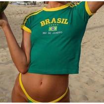 Blusa Do Brasil Bandeira Bordada BabyLock - Verde