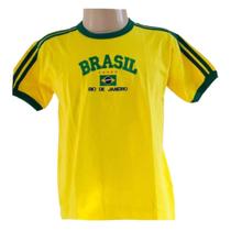 Blusa Do Brasil Bandeira Bordada Unissex - Amarela