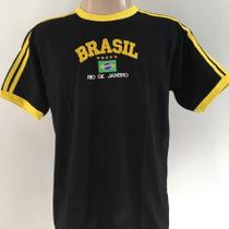 Blusa Do Brasil Bandeira Bordada Unissex - Preta