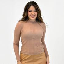 Blusa Doce Trama de Tule Manga Longa Feminina Blusa Doce Trama de Tule Manga Longa Feminina