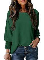 Blusa Dokotoo Vintage com gola redonda para boneca feminina verde