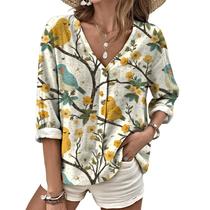 Blusa domirica Boho Bird Dressy para mulheres tamanho grande 2025