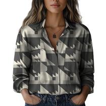 Blusa Domirica Summer Hawaiian Beach Feminina S Cinza-Branca