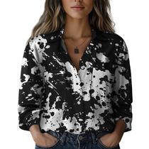 Blusa Domirica Summer Hawaiian Beach Feminina S Preto-Branco