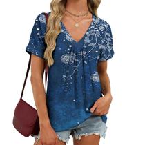 Blusa domirica, túnica japonesa com estampa de pássaros, decote em V, GG