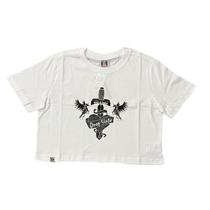 Blusa Drop Dead Cropped Unicorn Tale Branco