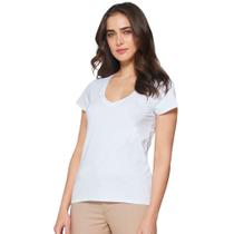 Blusa Dudalina Decote V OU24 Branco Feminino