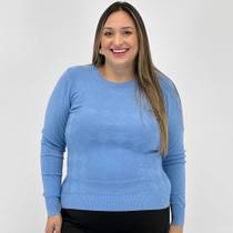 Blusa Dunialin de Lã Plus Size Gola redonda Feminina