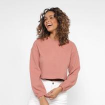 Blusa Dzarm Cropped Manga Longa Feminina