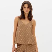 Blusa Easy Lança Perfume Alça Decote V Ou26 Marrom Feminino Blusa Easy Lança Perfume Alça Decote V Ou26 Marrom Feminino
