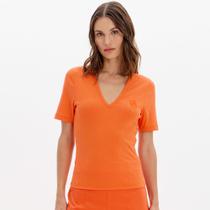 Blusa Easy Lança Perfume Decote V Ou25 Laranja Feminino