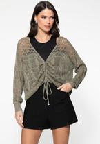 Blusa Eco Tricot Rendada Verde