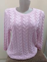 Blusa em linha, meia manga, com tranças Blusa em linha, meia manga, com tranças